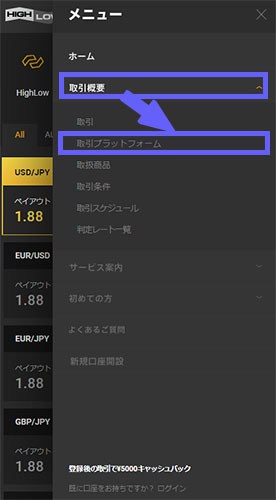 ハイローオーストラリア(highlow.com)アプリダウンロード　取引概要